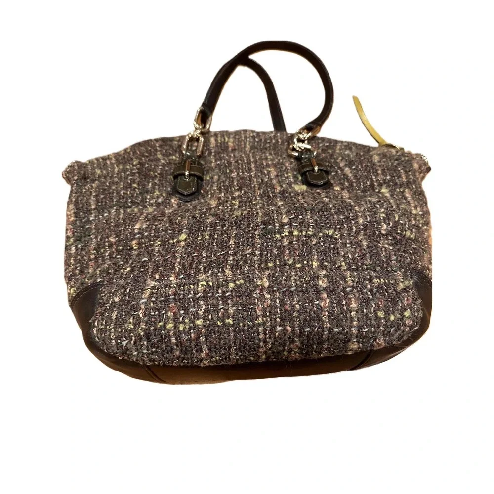 Coach Chelsea Boucle Emerson Convertible Satchel Bag BrownTweed,‎ F1171- 17818